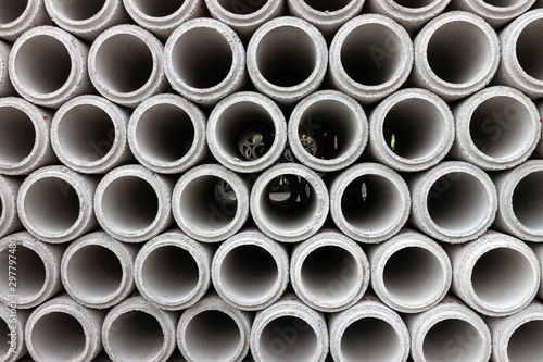 Cement pipe industry at concrete pipe plants.