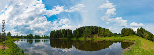 Panorama of village pond