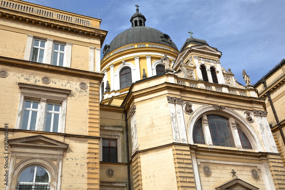 The external facade of Saints Cyril and Methodius Church, located on Josipa Stadlera street, Sarajevo, Bosnia and Herzegovina