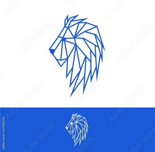 Lion head, modern polygonal logo for the company