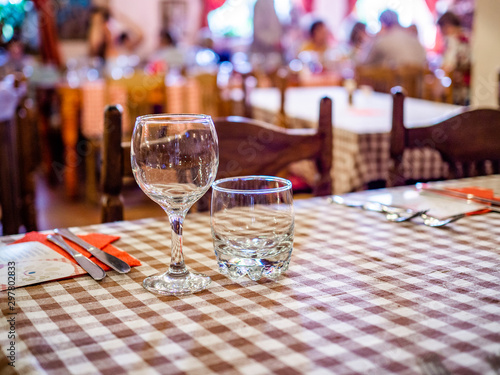 Italian home restaurant. Table setting.