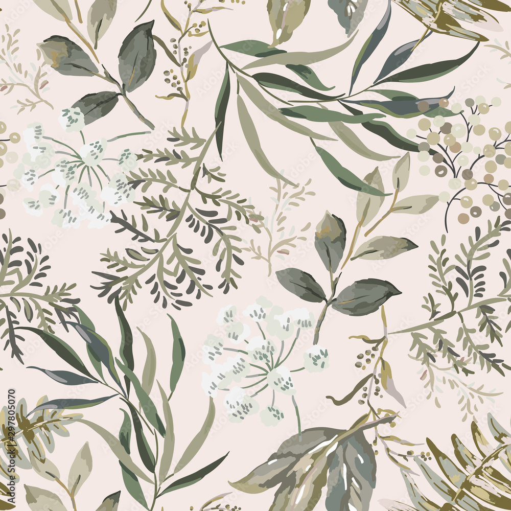 Nostalgic ferns and leaves