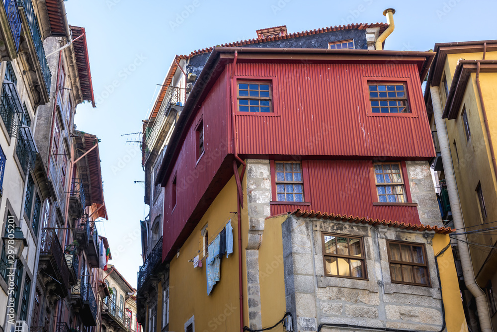 Old houses in Ribeira district of Porto, Portugal