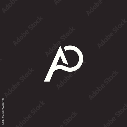 Logo Design Letter AP, Concept Letter A + P. Simple Symbol Vector Eps 10.