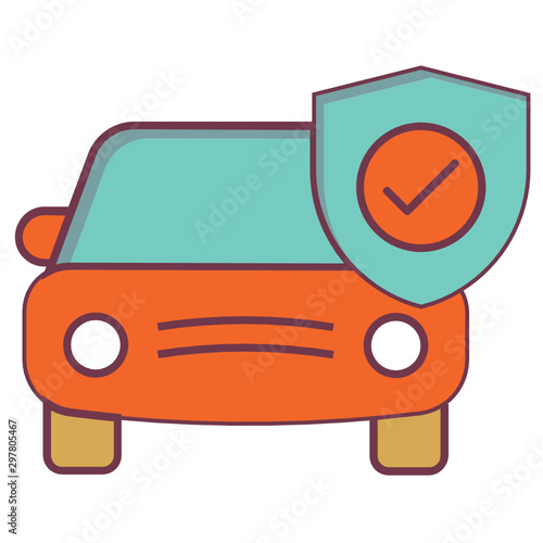 Garage liability or insured vehicle sign vector icon concept