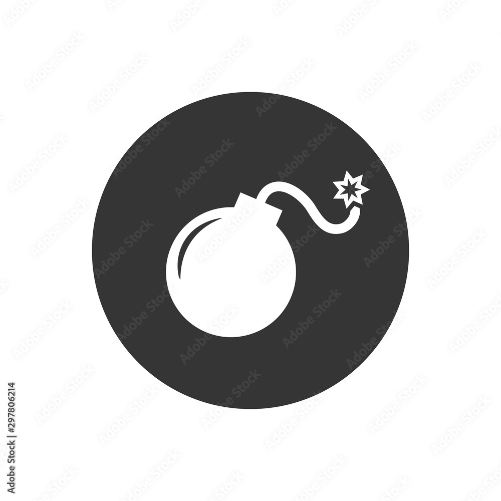 Bomb icon,vector illustration. Flat design style. vector bomb icon illustration isolated on White Bomb icon,vector illustration. Flat design style. vector bomb icon illustration isolated on White