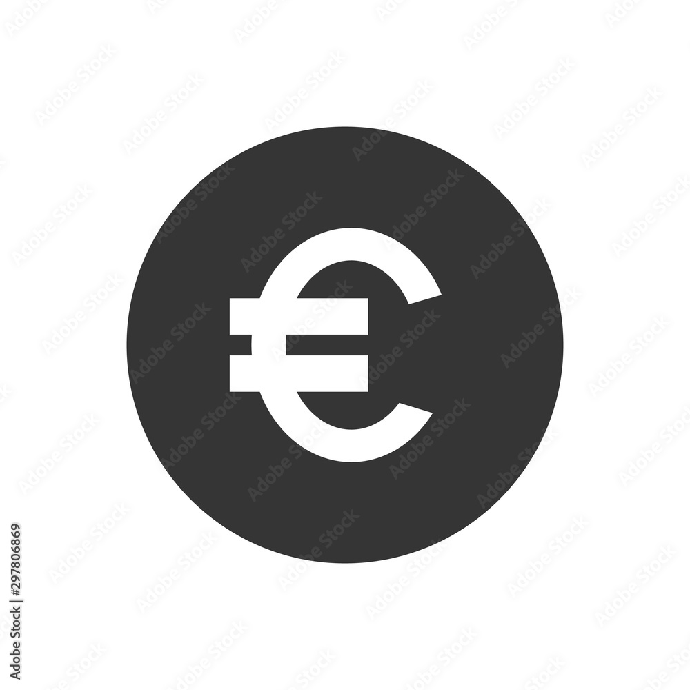 Euro symbol icon. vector illustration flat style Euro symbol icon. vector illustration flat style