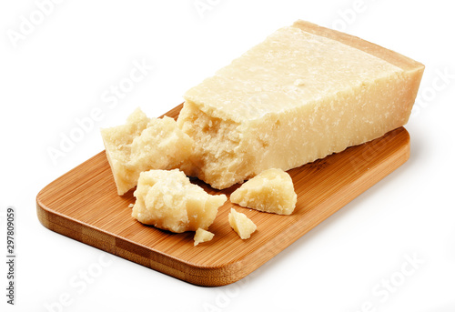 Obraz na płótnie parmesan on bamboo table