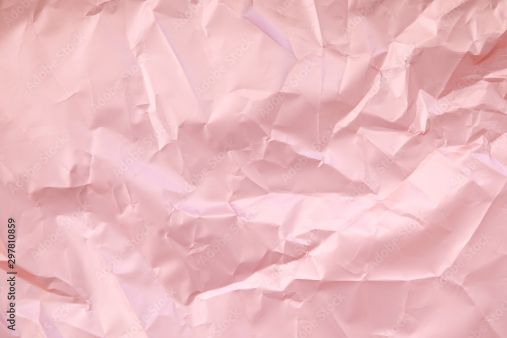 Crumpled pink satine paper texture Crumpled pink satine paper texture