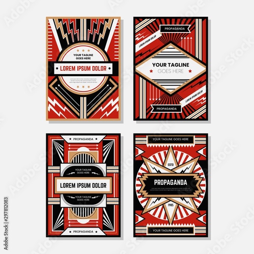 COLORED PROPAGANDA POSTER DESIGN TEMPLATE COLLECTIONS