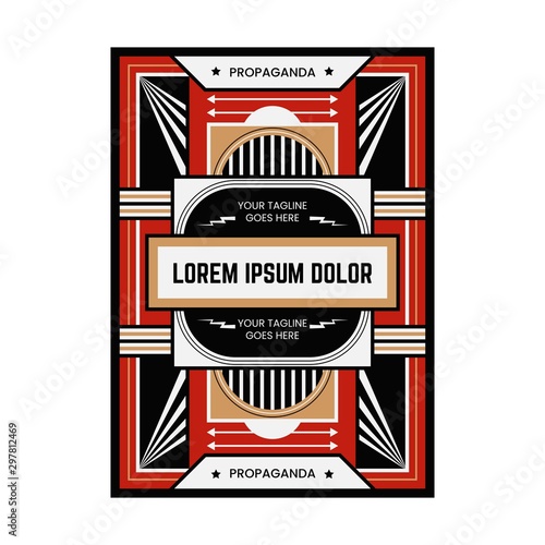 COLORED PROPAGANDA POSTER DESIGN TEMPLATE