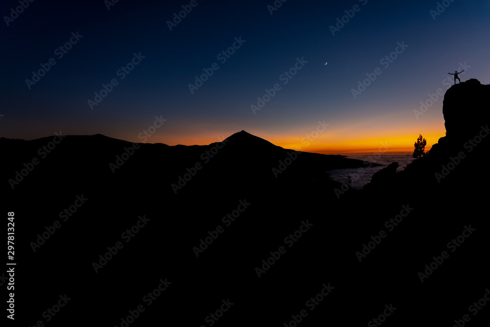 Sunset landscape in Tenerife.