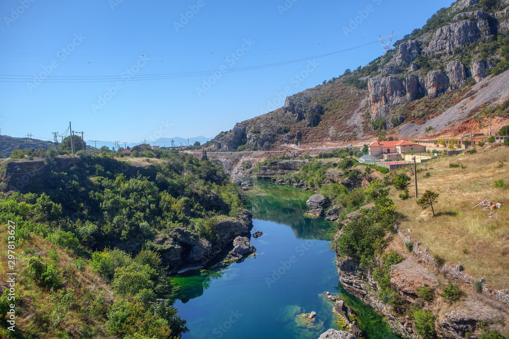 landscape with Moraca river in Montenegro 