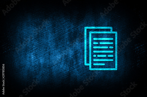Document pages icon abstract blue background illustration digital texture design concept