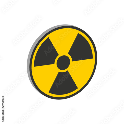 Radiation sign.Isometric and 3D view.