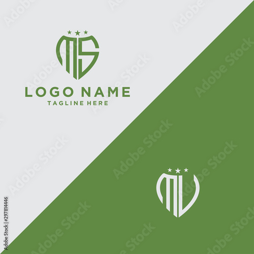 Logo design Inspiration for companies from the initial letters logo set MS,MV icon	