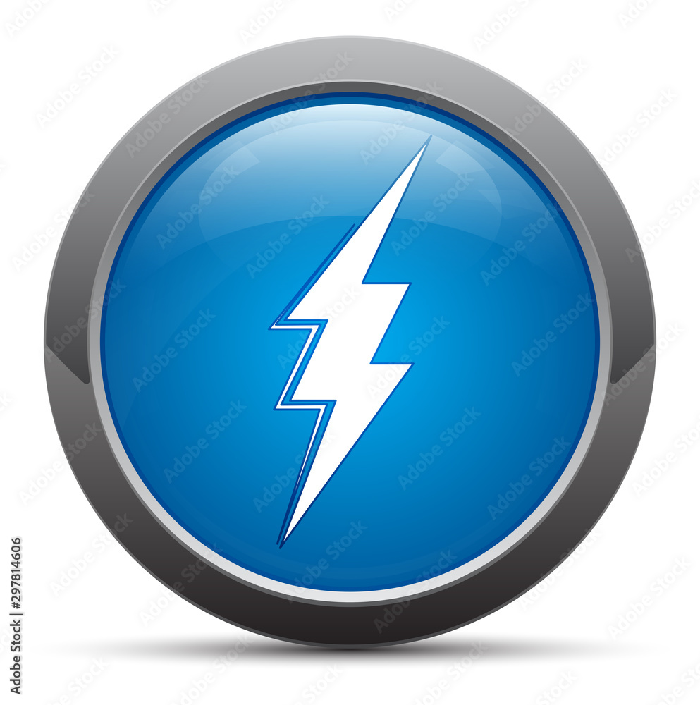 Lightning icon premium blue round button vector illustration Lightning icon premium blue round button vector illustration