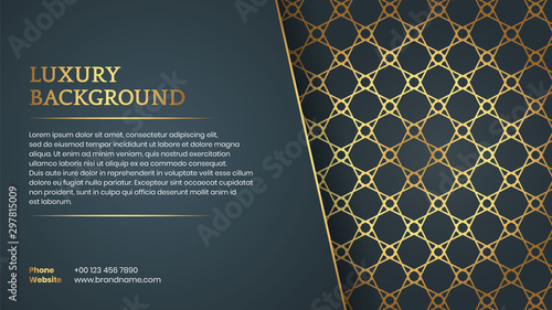 Islamic Arabic Luxury Style Golden Frame Background with Space for Text