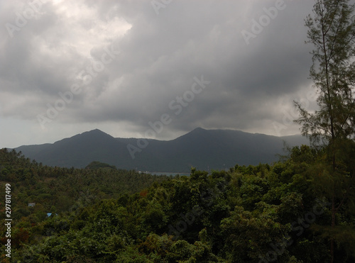 A far away mountain at Chaloklum, Koh Phangan, Thailand