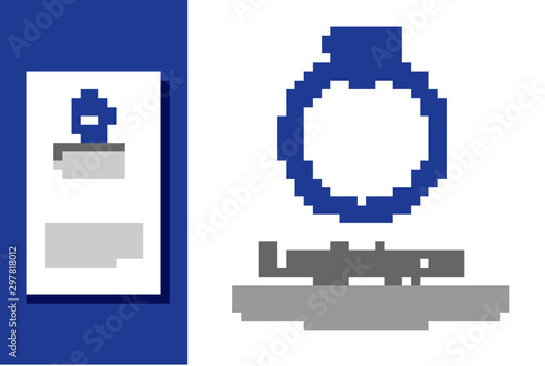 Blue Diamond engagement ring icon isolated on white background. Logo design template element. Vector Illustration