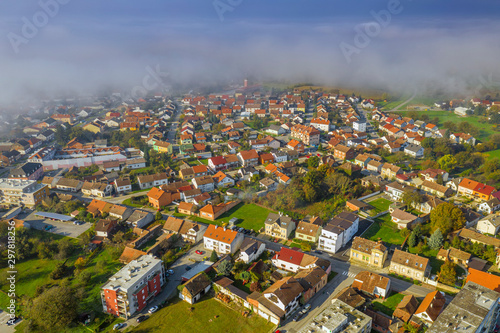 Bjelovar over clouds from above 
