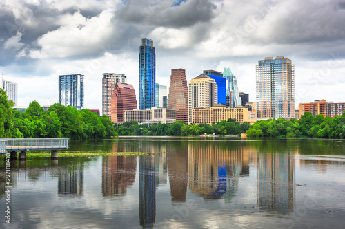 Austin  Texas  USA downtown skyline on the Colorado River