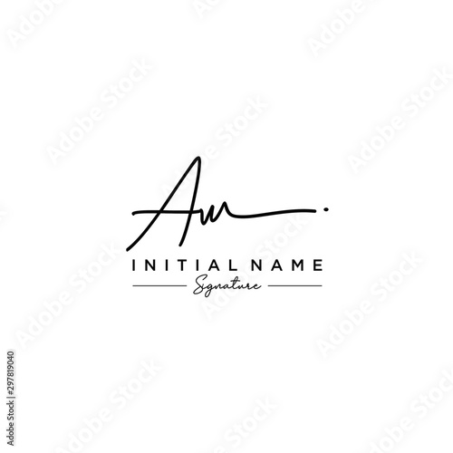 Letter AW Signature Logo Template Vector