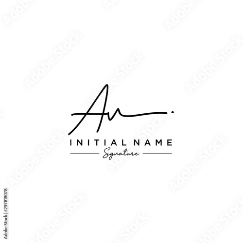 Letter AV Signature Logo Template Vector