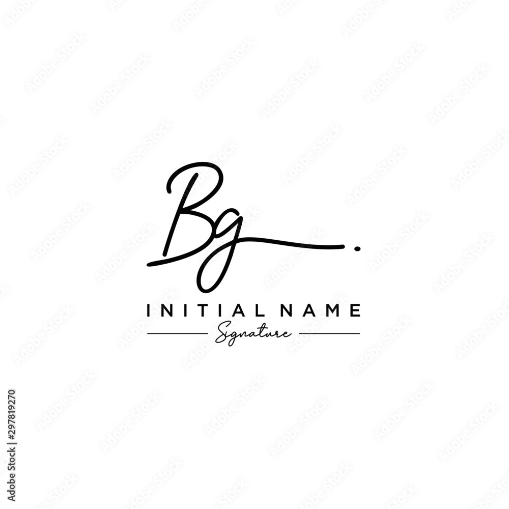 Letter BG Signature Logo Template Vector Letter BG Signature Logo Template Vector