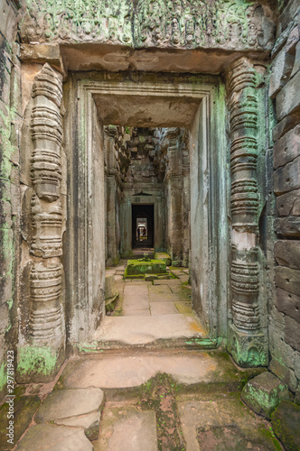 Ancient buddhist khmer temple in Angkor Wat  Cambodia. Preah Khan temple