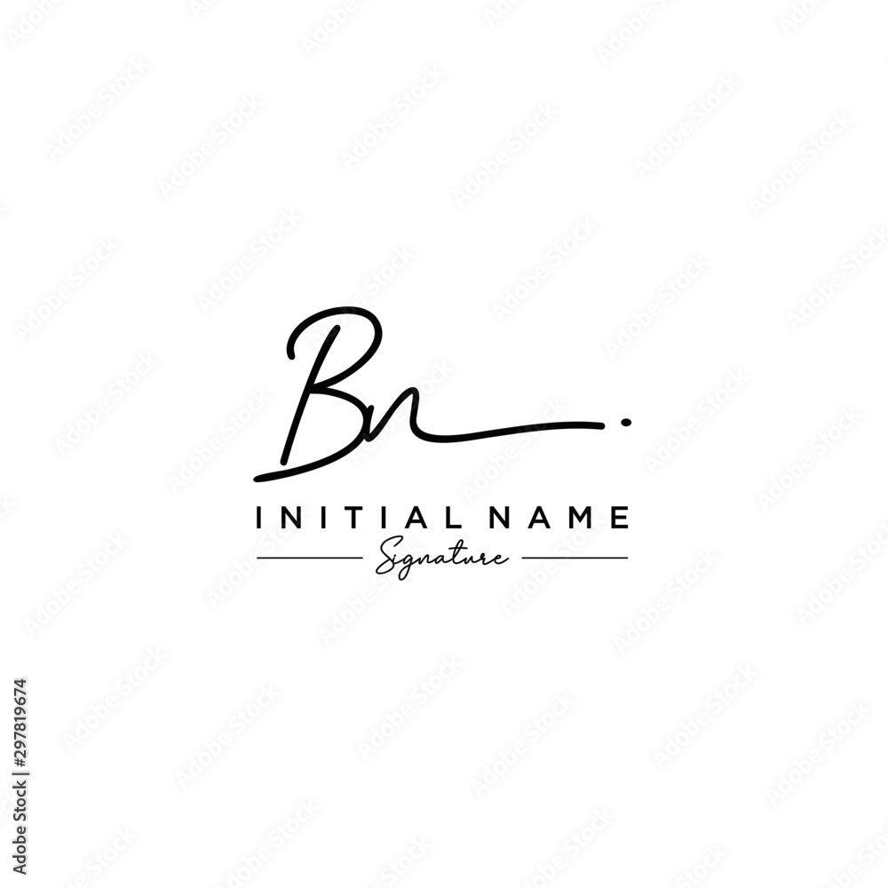 Letter BN Signature Logo Template Vector Letter BN Signature Logo Template Vector