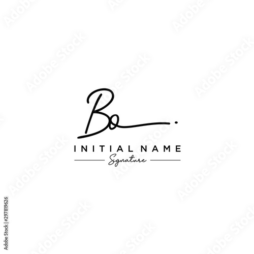 Letter BO Signature Logo Template Vector