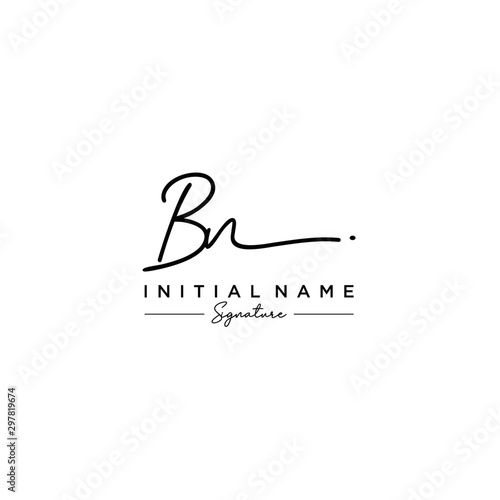 Letter BN Signature Logo Template Vector