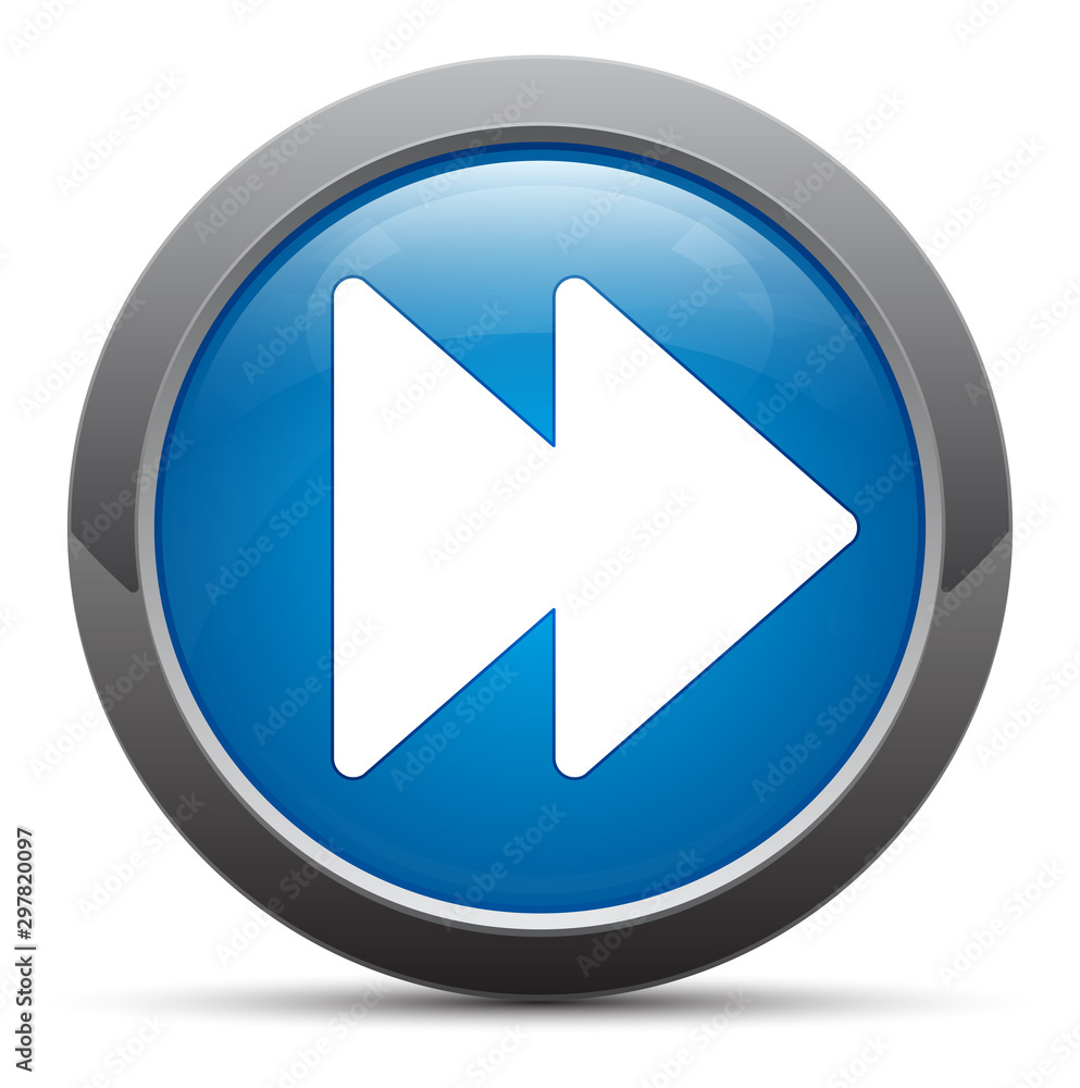 Jump forward icon premium blue round button vector illustration Jump forward icon premium blue round button vector illustration
