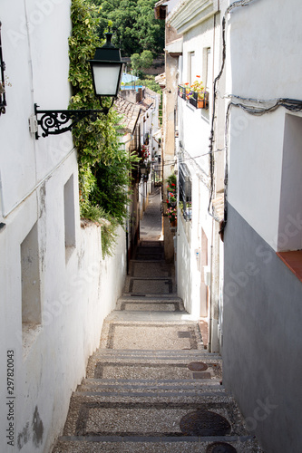 Narrow Alley in Albaicin District in Granada, Spain