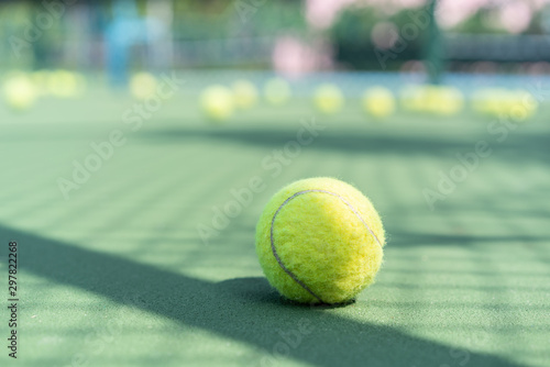 tennis ball in tennis court © apiwat
