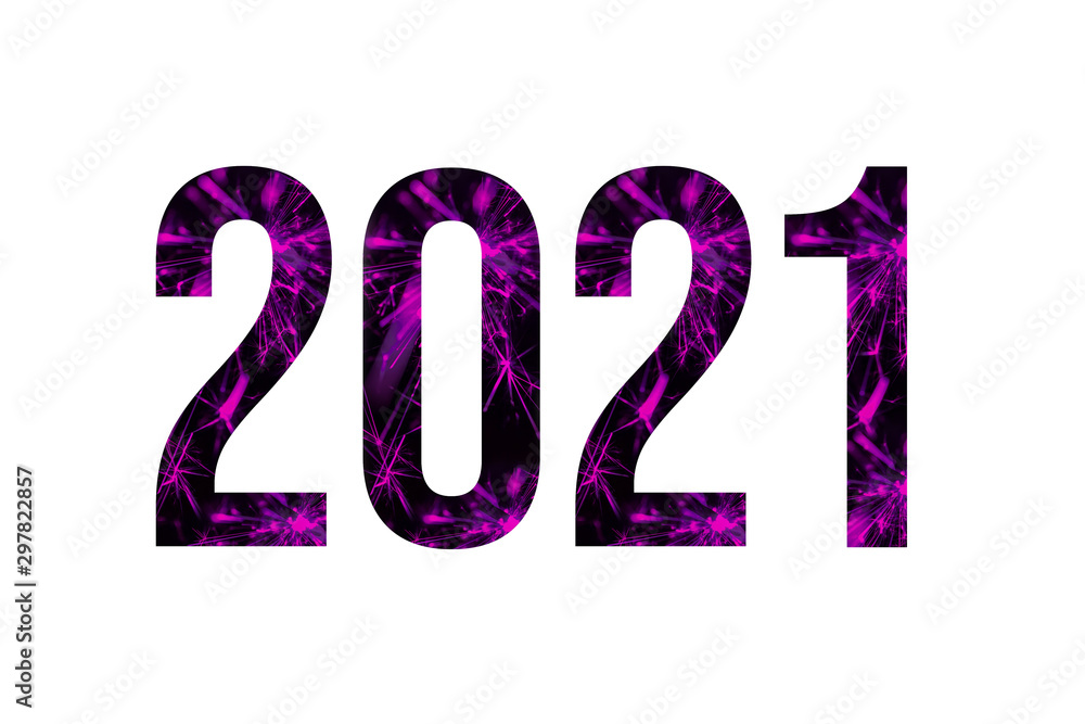 2021 year in neon style