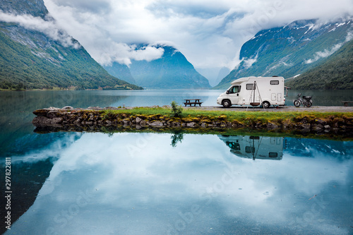 Foto Family vacation travel RV, holiday trip in motorhome