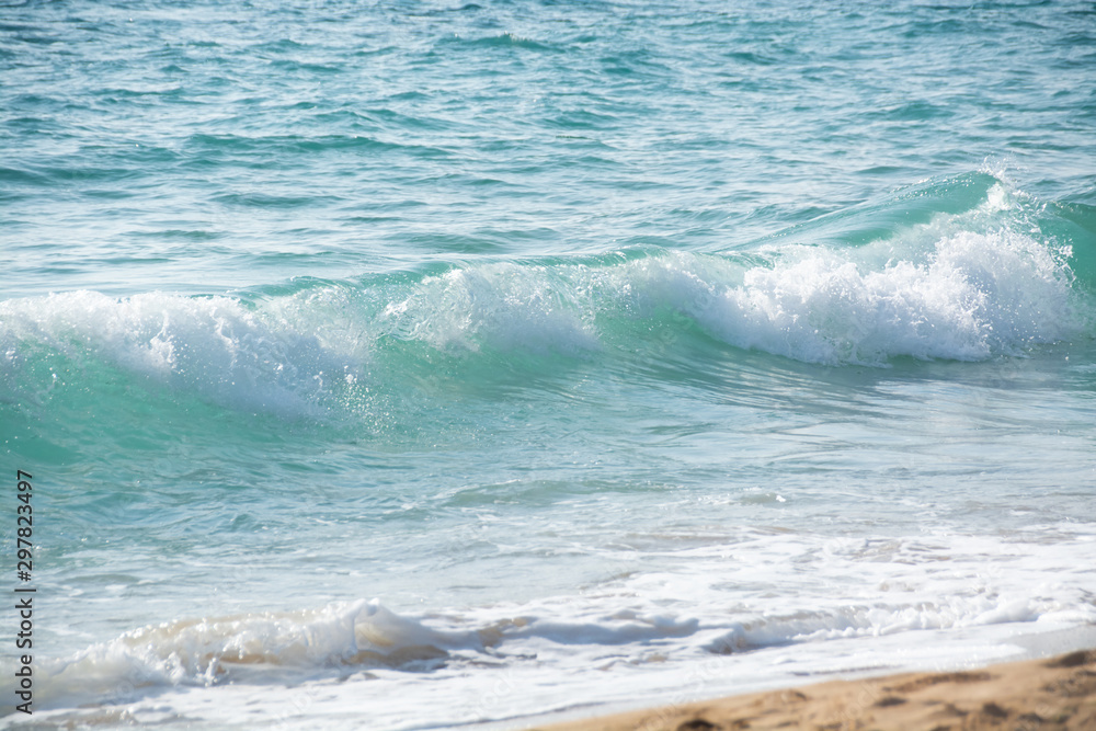 Obraz premium Light turquoise blue wave of the Mediterranean Sea