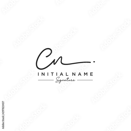 Letter CN Signature Logo Template Vector
