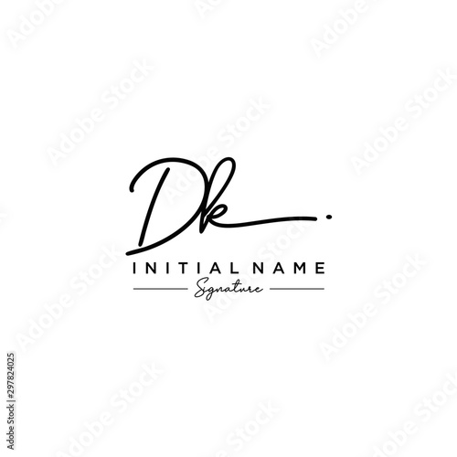 Letter DK Signature Logo Template Vector