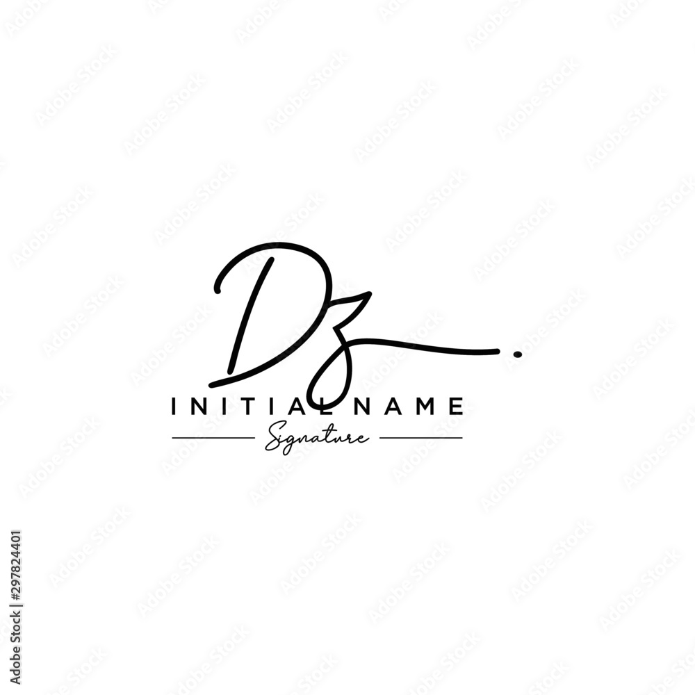 Fototapeta premium Letter DZ Signature Logo Template Vector