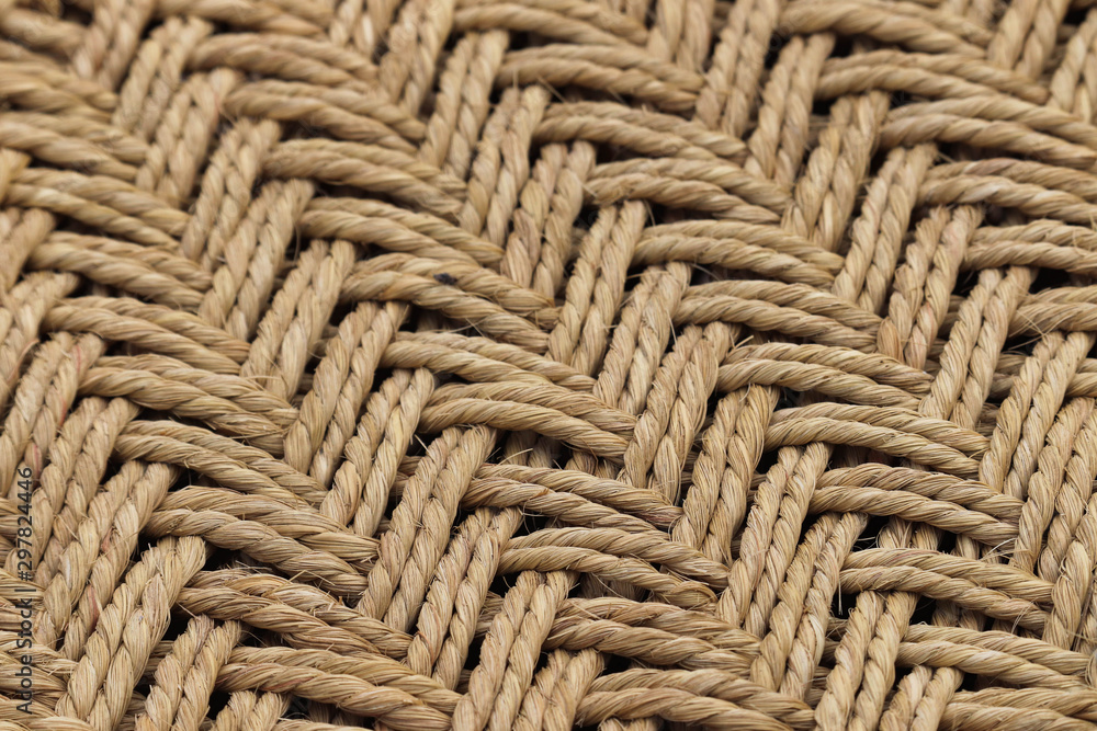 Coconut Fiber Rope Brown Pattern Background Natural Organic Left
