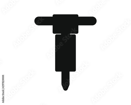 simple vector icon with electric hammer shape