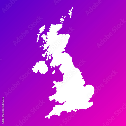 United Kingdom of Great Britain and Ireland colorful vector map silhouette
