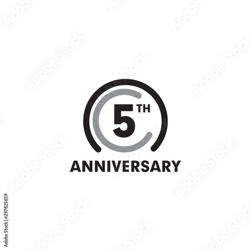 5th year celebrating anniversary emblem logo design template