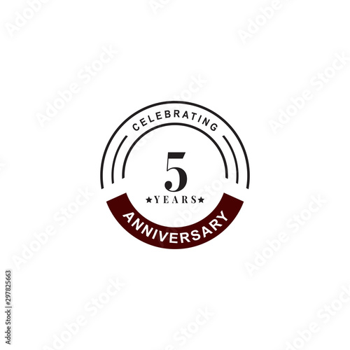 5th year celebrating anniversary emblem logo design template
