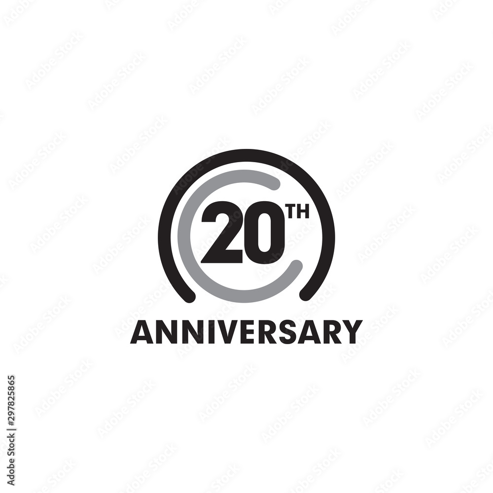 20th year celebrating anniversary emblem logo design template