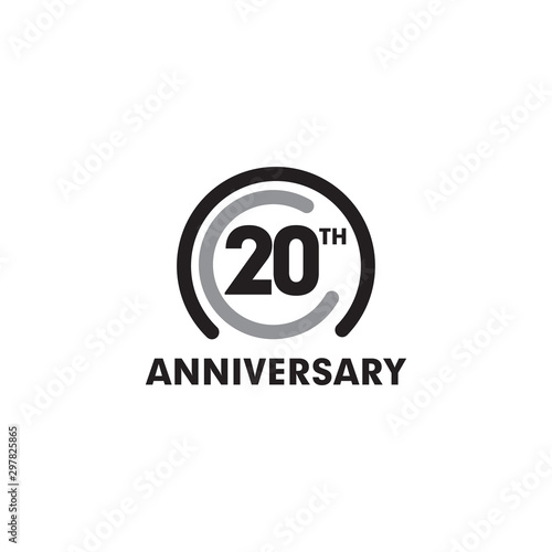 20th year celebrating anniversary emblem logo design template