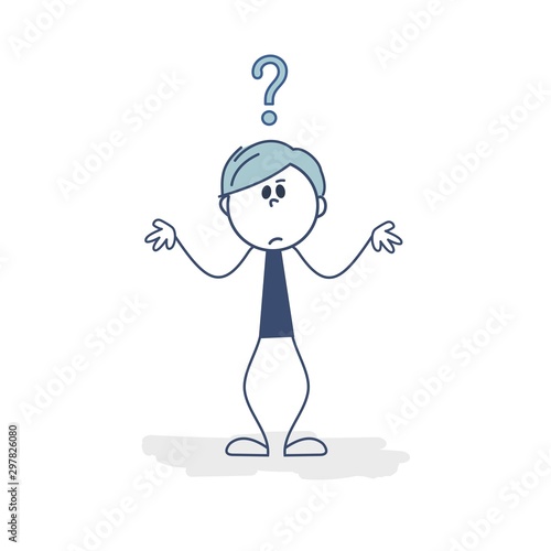Stick man with question mark. Concept image for several business ideas